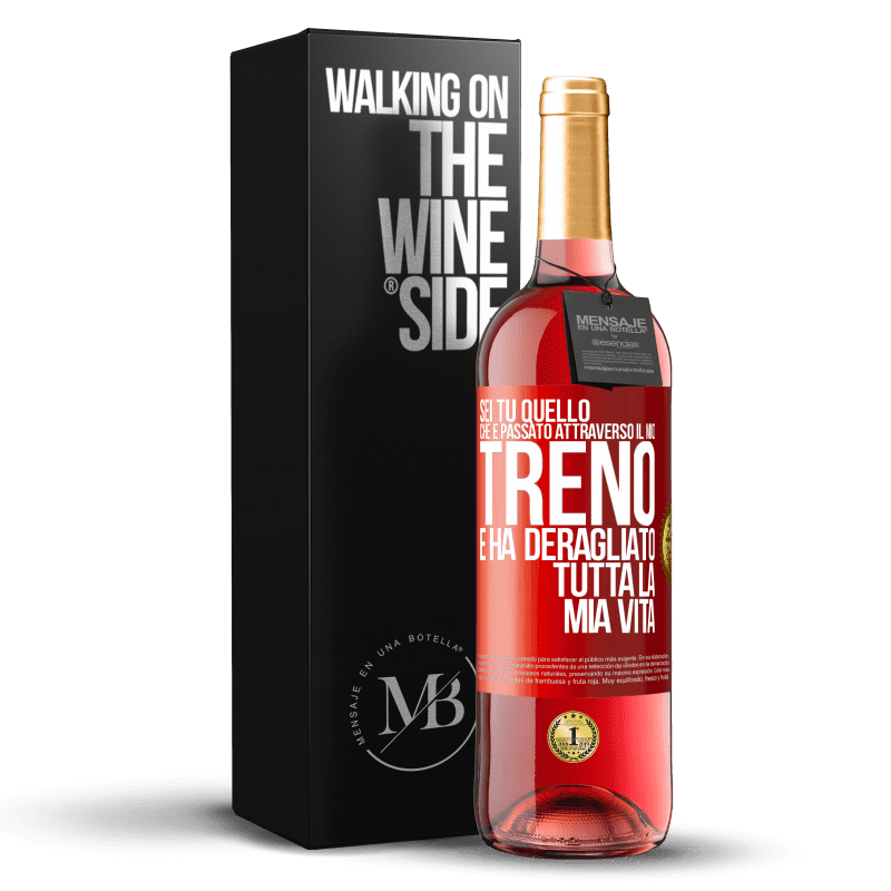 29,95 € Spedizione Gratuita | Vino rosato Edizione ROSÉ Sei tu quello che è passato attraverso il mio treno e ha deragliato tutta la mia vita Etichetta Rossa. Etichetta personalizzabile Vino giovane Raccogliere 2025 Tempranillo