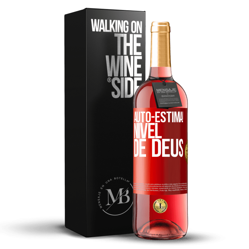 29,95 € Envio grátis | Vinho rosé Edição ROSÉ Auto-estima! Nível de Deus Etiqueta Vermelha. Etiqueta personalizável Vinho jovem Colheita 2025 Tempranillo
