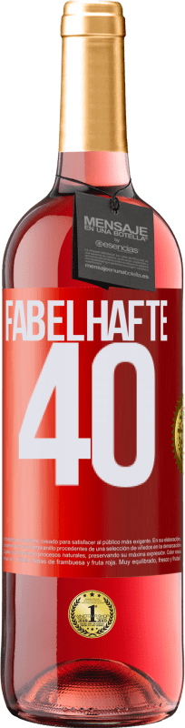 29,95 € | Roséwein ROSÉ Ausgabe Fabelhafte 40 Rote Markierung. Anpassbares Etikett Junger Wein Ernte 2024 Tempranillo