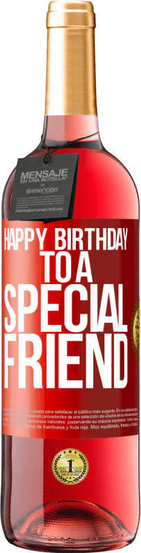 29,95 € | Vinho rosé Edição ROSÉ Feliz aniversário para um amigo especial Etiqueta Vermelha. Etiqueta personalizável Vinho jovem Colheita 2023 Tempranillo