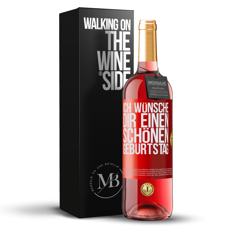 29,95 € Kostenloser Versand | Roséwein ROSÉ Ausgabe Ich wünsche dir einen schönen Geburtstag Rote Markierung. Anpassbares Etikett Junger Wein Ernte 2024 Tempranillo