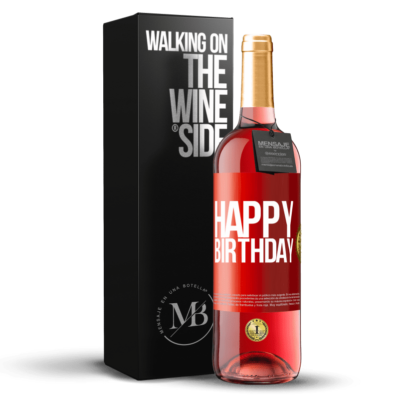 29,95 € Free Shipping | Rosé Wine ROSÉ Edition Happy birthday Red Label. Customizable label Young wine Harvest 2022 Tempranillo