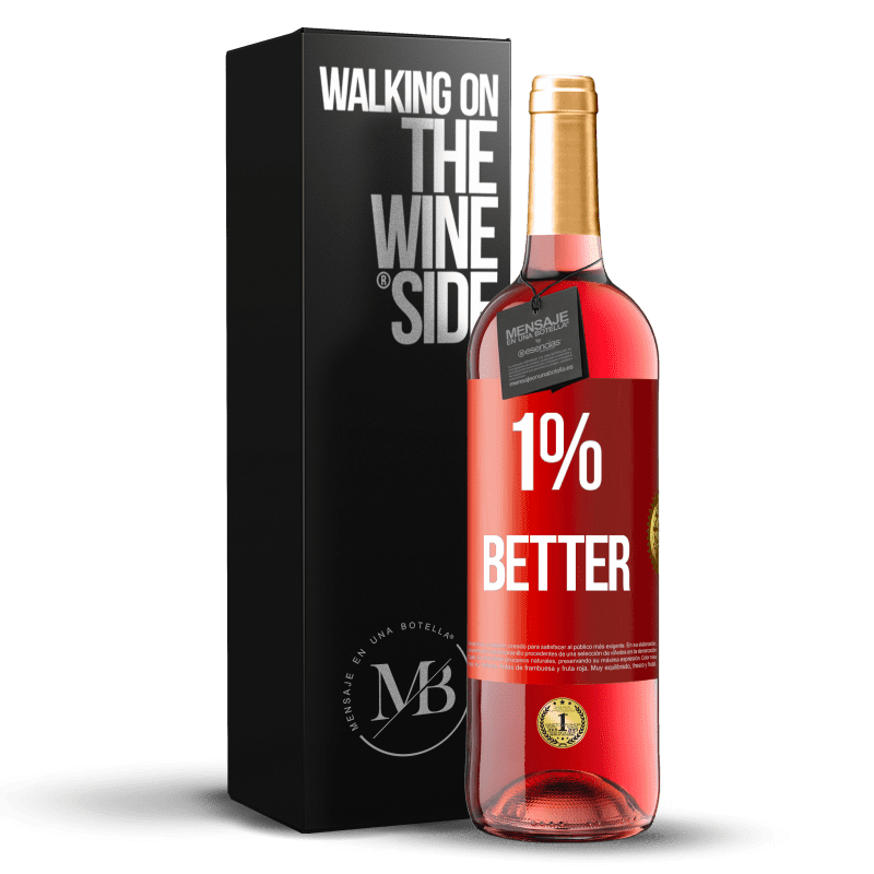 29,95 € 送料無料 | ロゼワイン ROSÉエディション 1% Better 赤いタグ. カスタマイズ可能なラベル 若いワイン 収穫 2023 Tempranillo