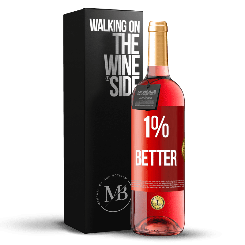 29,95 € Envoi gratuit | Vin rosé Édition ROSÉ 1% Better Étiquette Rouge. Étiquette personnalisable Vin jeune Récolte 2023 Tempranillo