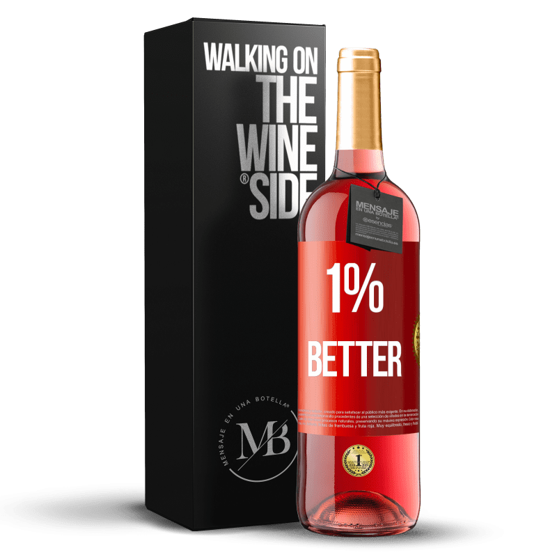 29,95 € Envío gratis | Vino Rosado Edición ROSÉ 1% Better Etiqueta Roja. Etiqueta personalizable Vino joven Cosecha 2023 Tempranillo