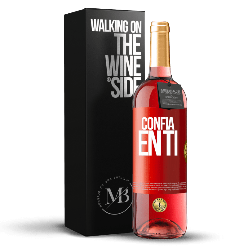 29,95 € Envío gratis | Vino Rosado Edición ROSÉ Confía en ti Etiqueta Roja. Etiqueta personalizable Vino joven Cosecha 2023 Tempranillo