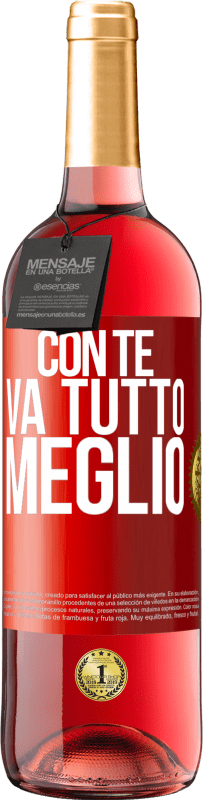 29,95 € Spedizione Gratuita | Vino rosato Edizione ROSÉ Con te va tutto meglio Etichetta Rossa. Etichetta personalizzabile Vino giovane Raccogliere 2025 Tempranillo