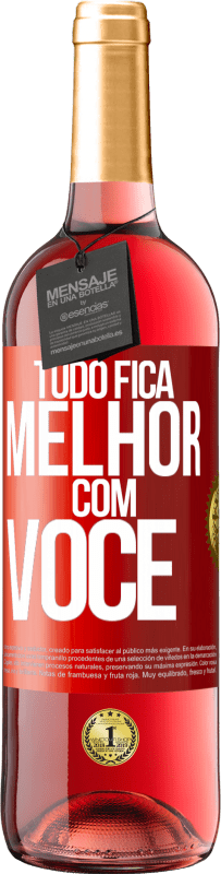 29,95 € | Vinho rosé Edição ROSÉ Tudo fica melhor com você Etiqueta Vermelha. Etiqueta personalizável Vinho jovem Colheita 2024 Tempranillo