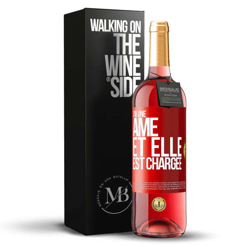 29,95 € Envoi gratuit | Vin rosé Édition ROSÉ J'ai une âme et elle est chargée Étiquette Rouge. Étiquette personnalisable Vin jeune Récolte 2023 Tempranillo