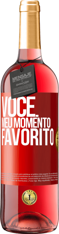 Envio grátis | Vinho rosé Edição ROSÉ Você. Meu momento favorito Etiqueta Vermelha. Etiqueta personalizável Vinho jovem Colheita 2023 Tempranillo