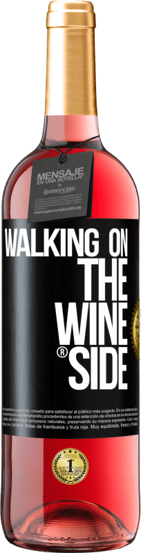 29,95 € Kostenloser Versand | Roséwein ROSÉ Ausgabe Walking on the Wine Side® Schwarzes Etikett. Anpassbares Etikett Junger Wein Ernte 2024 Tempranillo