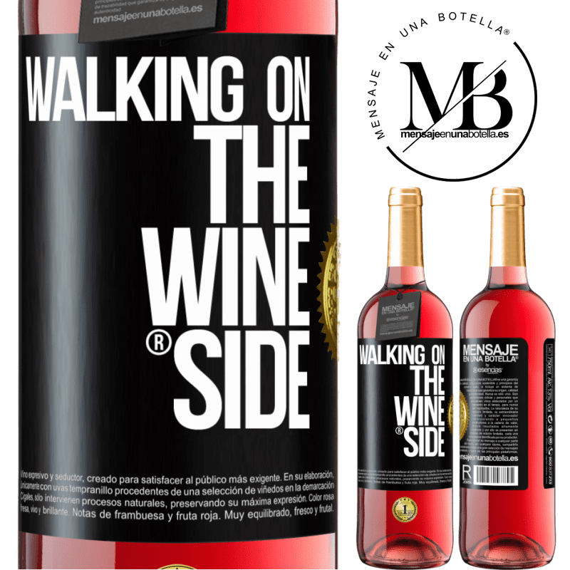 29,95 € Kostenloser Versand | Roséwein ROSÉ Ausgabe Walking on the Wine Side® Schwarzes Etikett. Anpassbares Etikett Junger Wein Ernte 2024 Tempranillo