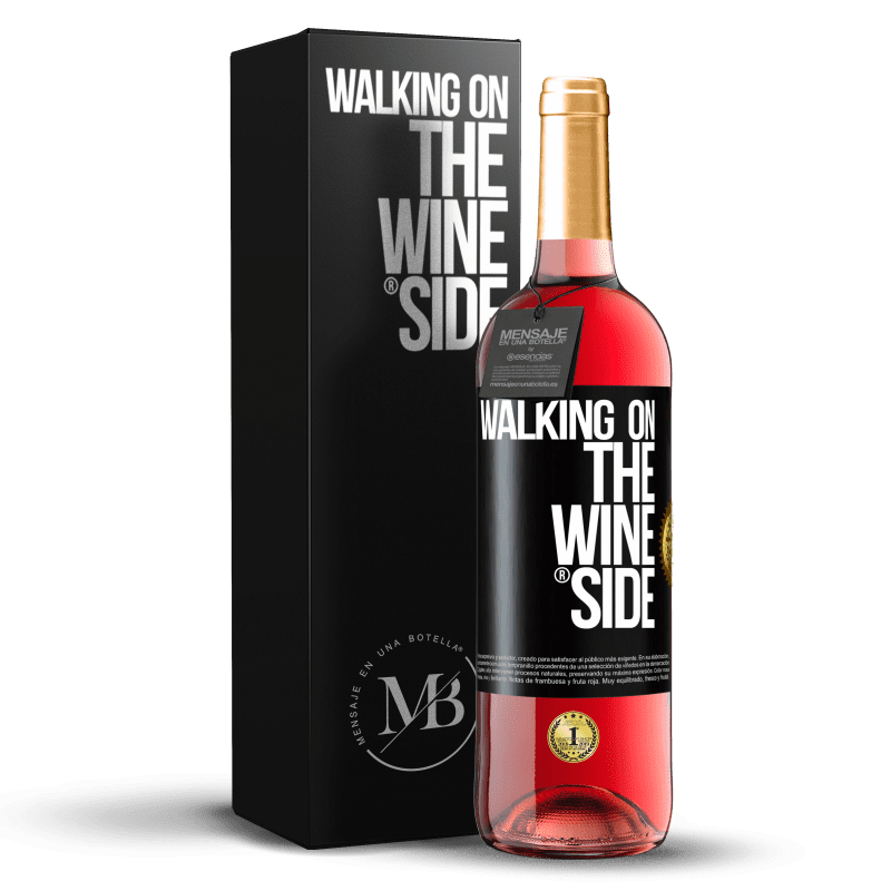29,95 € Spedizione Gratuita | Vino rosato Edizione ROSÉ Walking on the Wine Side® Etichetta Nera. Etichetta personalizzabile Vino giovane Raccogliere 2025 Tempranillo