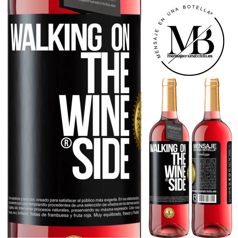 29,95 € Envio grátis | Vinho rosé Edição ROSÉ Walking on the Wine Side® Etiqueta Preta. Etiqueta personalizável Vinho jovem Colheita 2024 Tempranillo