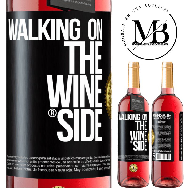 29,95 € Envio grátis | Vinho rosé Edição ROSÉ Walking on the Wine Side® Etiqueta Preta. Etiqueta personalizável Vinho jovem Colheita 2025 Tempranillo