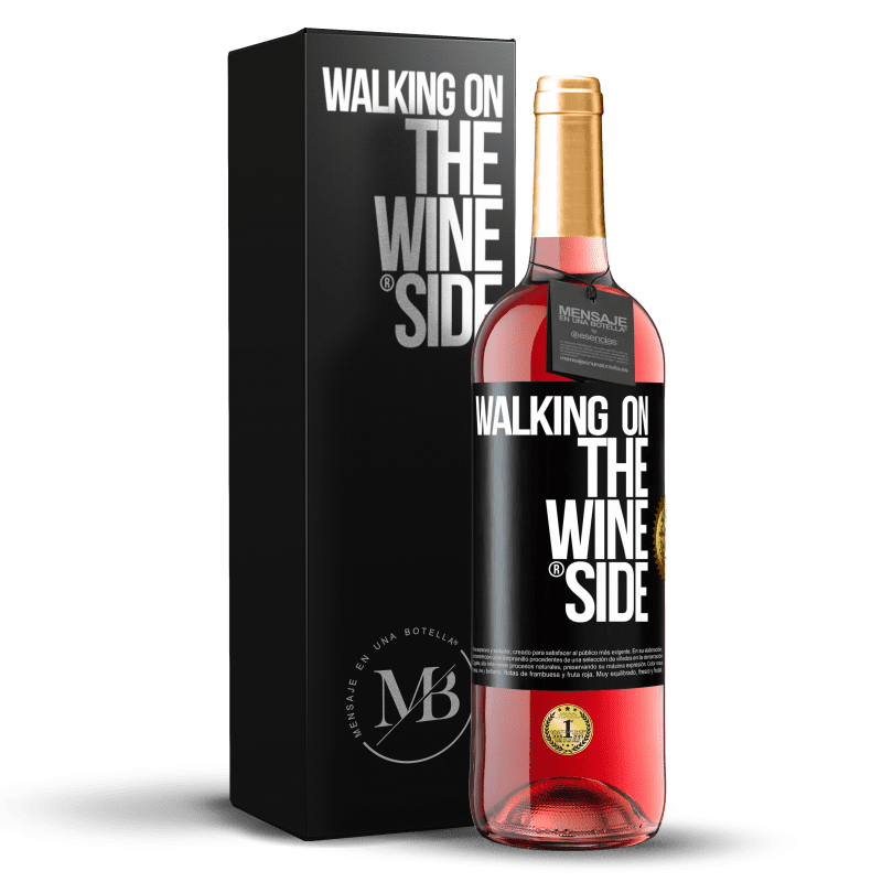 29,95 € Envio grátis | Vinho rosé Edição ROSÉ Walking on the Wine Side® Etiqueta Preta. Etiqueta personalizável Vinho jovem Colheita 2024 Tempranillo