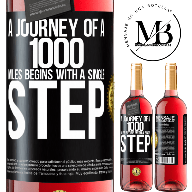 29,95 € Free Shipping | Rosé Wine ROSÉ Edition A journey of a thousand miles begins with a single step Black Label. Customizable label Young wine Harvest 2021 Tempranillo