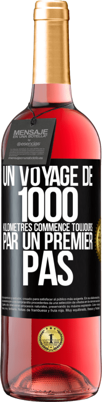 29,95 € Envoi gratuit | Vin rosé Édition ROSÉ Un voyage de 1000 kilomètres commence toujours par un premier pas Étiquette Noire. Étiquette personnalisable Vin jeune Récolte 2025 Tempranillo