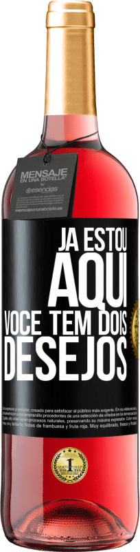 29,95 € Envio grátis | Vinho rosé Edição ROSÉ Já estou aqui. Você tem dois desejos Etiqueta Preta. Etiqueta personalizável Vinho jovem Colheita 2025 Tempranillo