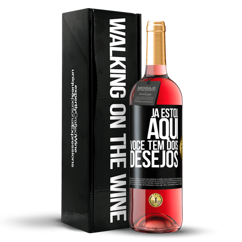 29,95 € Envio grátis | Vinho rosé Edição ROSÉ Já estou aqui. Você tem dois desejos Etiqueta Preta. Etiqueta personalizável Vinho jovem Colheita 2025 Tempranillo