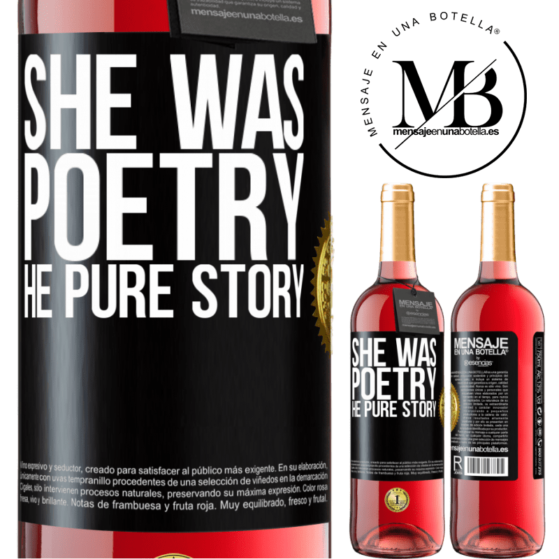 29,95 € Free Shipping | Rosé Wine ROSÉ Edition She was poetry, he pure story Black Label. Customizable label Young wine Harvest 2022 Tempranillo