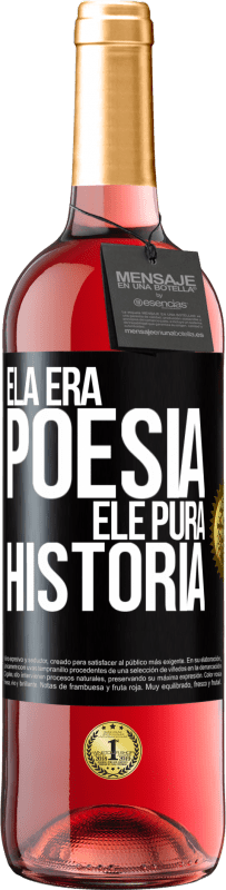 29,95 € | Vinho rosé Edição ROSÉ Ela era poesia, ele pura história Etiqueta Preta. Etiqueta personalizável Vinho jovem Colheita 2024 Tempranillo