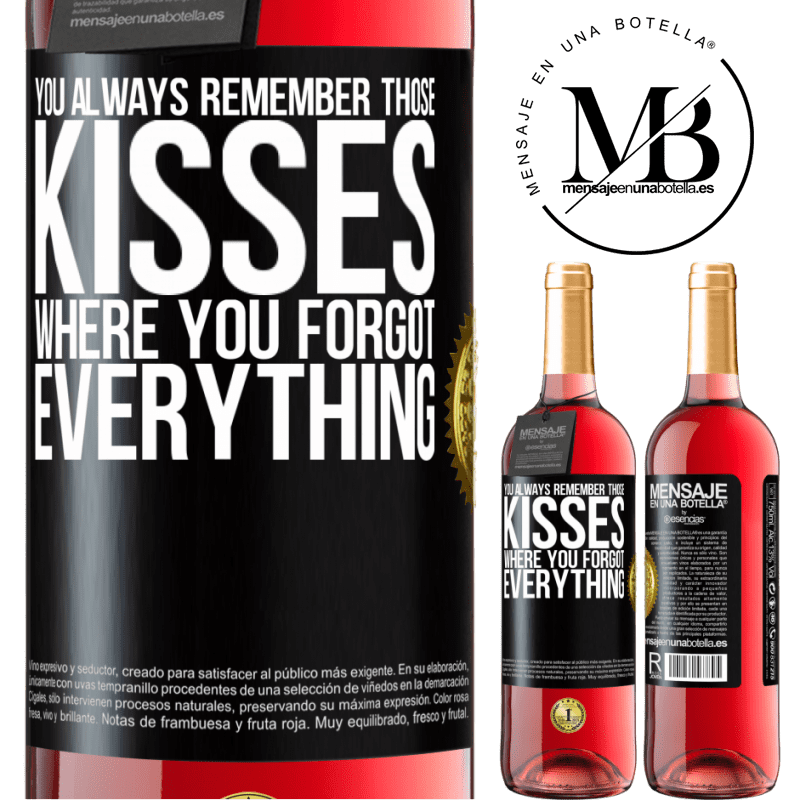 29,95 € Free Shipping | Rosé Wine ROSÉ Edition You always remember those kisses where you forgot everything Black Label. Customizable label Young wine Harvest 2022 Tempranillo
