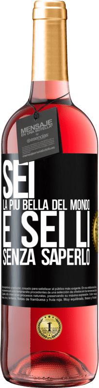 29,95 € | Vino rosato Edizione ROSÉ Sei la più bella del mondo e sei lì, senza saperlo Etichetta Nera. Etichetta personalizzabile Vino giovane Raccogliere 2025 Tempranillo
