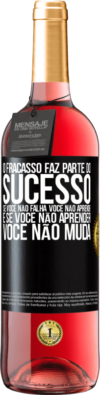 «O fracasso faz parte do sucesso. Se você não falha, você não aprende. E se você não aprender, você não muda» Edição ROSÉ