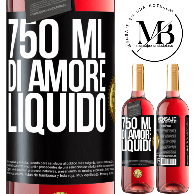 29,95 € Spedizione Gratuita | Vino rosato Edizione ROSÉ 750 ml di amore liquido Etichetta Nera. Etichetta personalizzabile Vino giovane Raccogliere 2025 Tempranillo