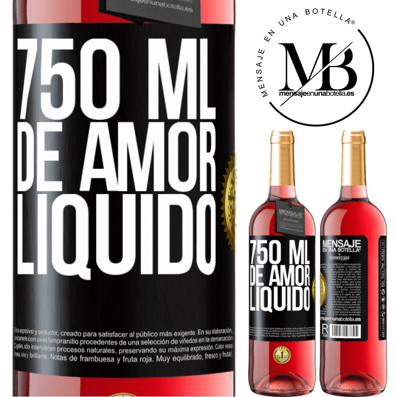 29,95 € Envio grátis | Vinho rosé Edição ROSÉ 750 ml de amor líquido Etiqueta Preta. Etiqueta personalizável Vinho jovem Colheita 2024 Tempranillo