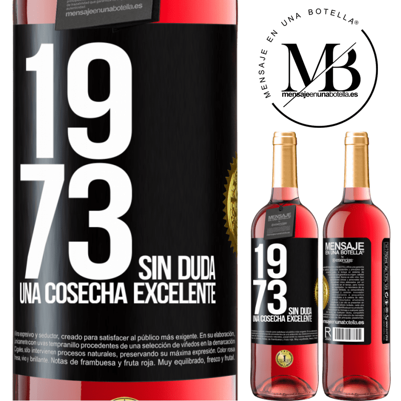 29,95 € Envío gratis | Vino Rosado Edición ROSÉ 1973. Sin duda, una cosecha excelente Etiqueta Negra. Etiqueta personalizable Vino joven Cosecha 2023 Tempranillo