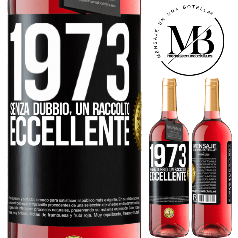 29,95 € Spedizione Gratuita | Vino rosato Edizione ROSÉ 1973. Senza dubbio, un raccolto eccellente Etichetta Nera. Etichetta personalizzabile Vino giovane Raccogliere 2023 Tempranillo