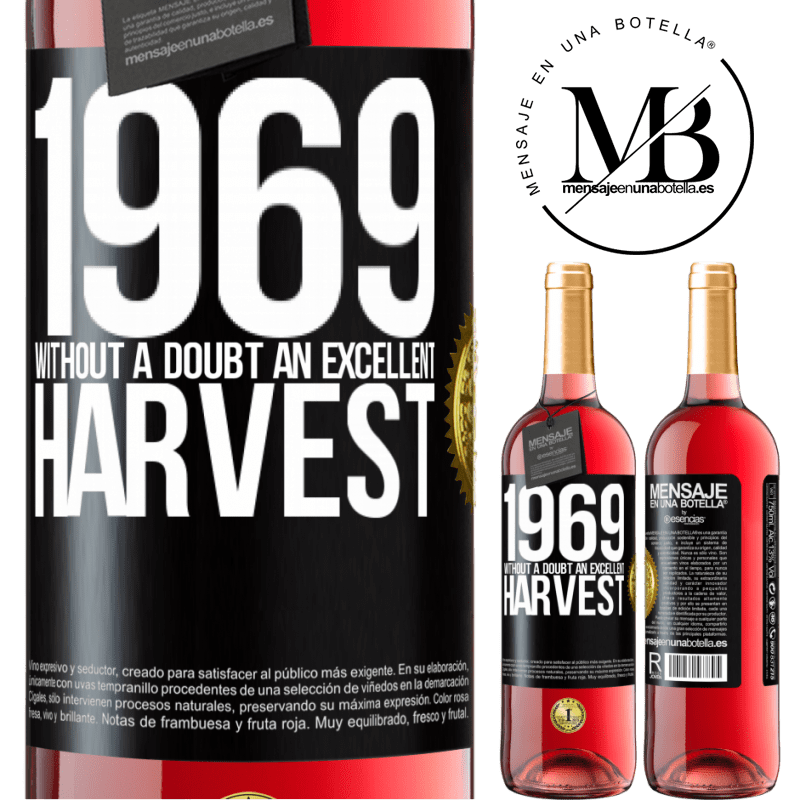 24,95 € Free Shipping | Rosé Wine ROSÉ Edition 1969. Without a doubt, an excellent harvest Black Label. Customizable label Young wine Harvest 2021 Tempranillo