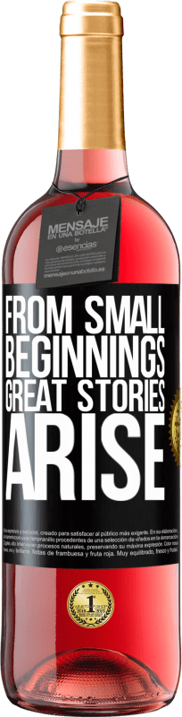 29,95 € Бесплатная доставка | Розовое вино Издание ROSÉ С самого начала возникают великие истории Черная метка. Настраиваемая этикетка Молодое вино Урожай 2023 Tempranillo