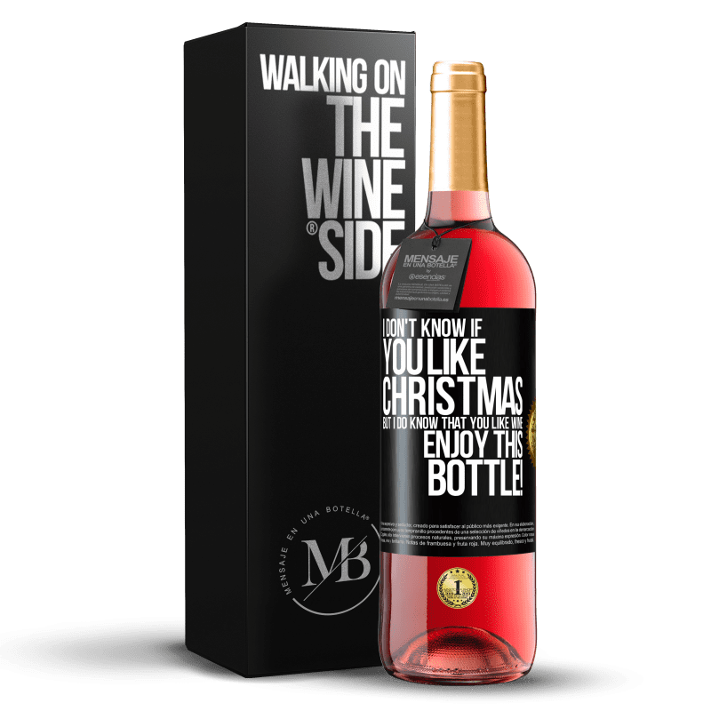 29,95 € Free Shipping | Rosé Wine ROSÉ Edition I don't know if you like Christmas, but I do know that you like wine. Enjoy this bottle! Black Label. Customizable label Young wine Harvest 2023 Tempranillo