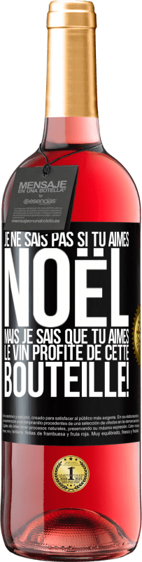 29,95 € | Vin rosé Édition ROSÉ Je ne sais pas si tu aimes Noël mais je sais que tu aimes le vin. Profite de cette bouteille! Étiquette Noire. Étiquette personnalisable Vin jeune Récolte 2024 Tempranillo