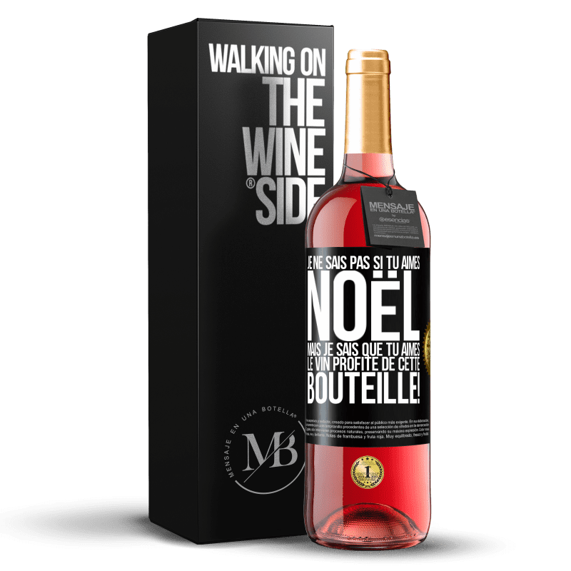 29,95 € Envoi gratuit | Vin rosé Édition ROSÉ Je ne sais pas si tu aimes Noël mais je sais que tu aimes le vin. Profite de cette bouteille! Étiquette Noire. Étiquette personnalisable Vin jeune Récolte 2024 Tempranillo