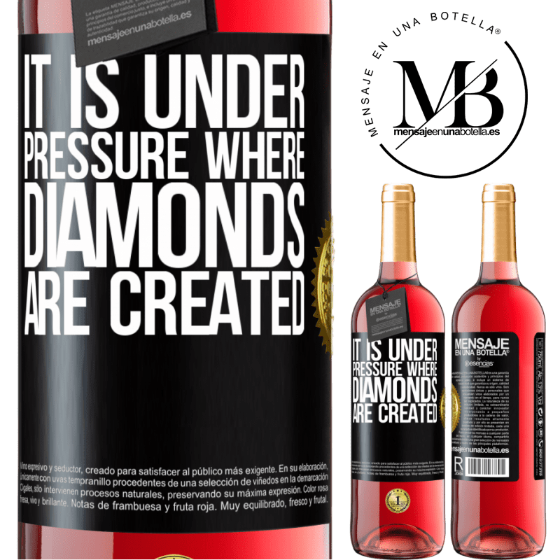 29,95 € Free Shipping | Rosé Wine ROSÉ Edition It is under pressure where diamonds are created Black Label. Customizable label Young wine Harvest 2022 Tempranillo