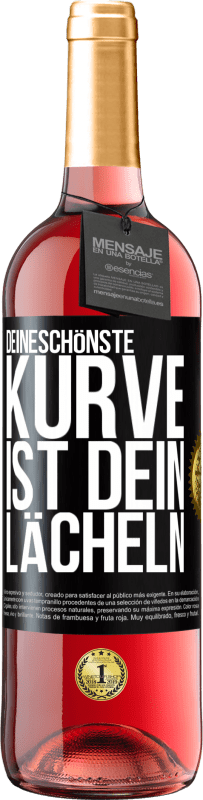 29,95 € | Roséwein ROSÉ Ausgabe Deineschönste Kurve ist dein Lächeln Schwarzes Etikett. Anpassbares Etikett Junger Wein Ernte 2024 Tempranillo