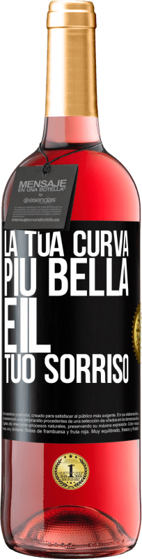 29,95 € | Vino rosato Edizione ROSÉ La tua curva più bella è il tuo sorriso Etichetta Nera. Etichetta personalizzabile Vino giovane Raccogliere 2024 Tempranillo