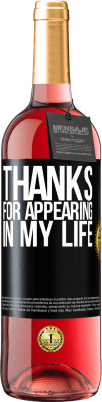 29,95 € Бесплатная доставка | Розовое вино Издание ROSÉ Спасибо, что появился в моей жизни Черная метка. Настраиваемая этикетка Молодое вино Урожай 2023 Tempranillo