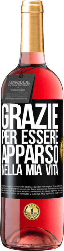 29,95 € | Vino rosato Edizione ROSÉ Grazie per essere apparso nella mia vita Etichetta Nera. Etichetta personalizzabile Vino giovane Raccogliere 2023 Tempranillo