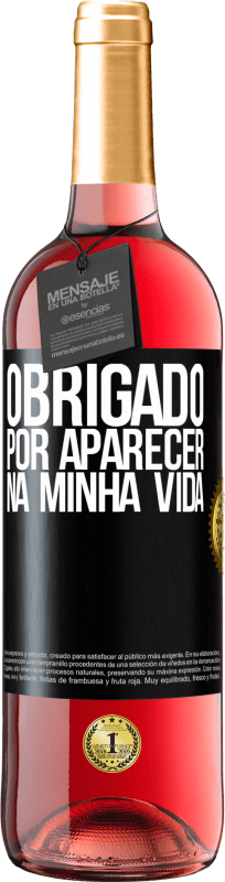 29,95 € Envio grátis | Vinho rosé Edição ROSÉ Obrigado por aparecer na minha vida Etiqueta Preta. Etiqueta personalizável Vinho jovem Colheita 2024 Tempranillo