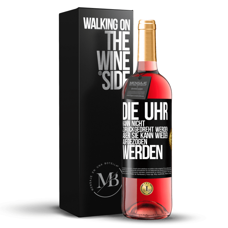 29,95 € Kostenloser Versand | Roséwein ROSÉ Ausgabe Die Uhr kann nicht zurückgedreht werden, aber sie kann wieder aufgezogen werden Schwarzes Etikett. Anpassbares Etikett Junger Wein Ernte 2024 Tempranillo