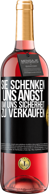 29,95 € | Roséwein ROSÉ Ausgabe Sie schenken uns Angst, um uns Sicherheit zu verkaufen Schwarzes Etikett. Anpassbares Etikett Junger Wein Ernte 2023 Tempranillo