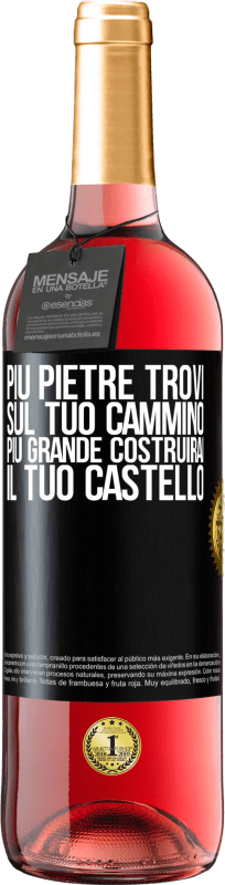 29,95 € | Vino rosato Edizione ROSÉ Più pietre trovi sul tuo cammino, più grande costruirai il tuo castello Etichetta Nera. Etichetta personalizzabile Vino giovane Raccogliere 2025 Tempranillo