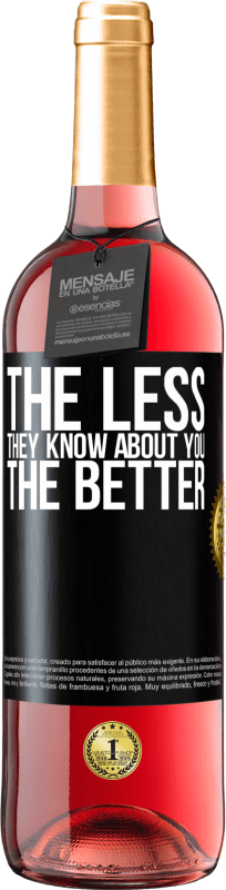 29,95 € | Rosé Wine ROSÉ Edition The less they know about you, the better Black Label. Customizable label Young wine Harvest 2024 Tempranillo