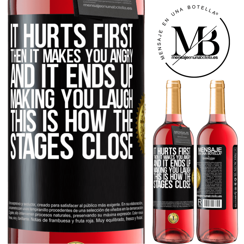 29,95 € Free Shipping | Rosé Wine ROSÉ Edition It hurts first, then it makes you angry, and it ends up making you laugh. This is how the stages close Black Label. Customizable label Young wine Harvest 2021 Tempranillo
