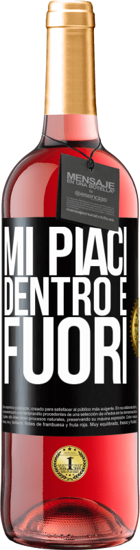29,95 € Spedizione Gratuita | Vino rosato Edizione ROSÉ Mi piaci dentro e fuori Etichetta Nera. Etichetta personalizzabile Vino giovane Raccogliere 2025 Tempranillo